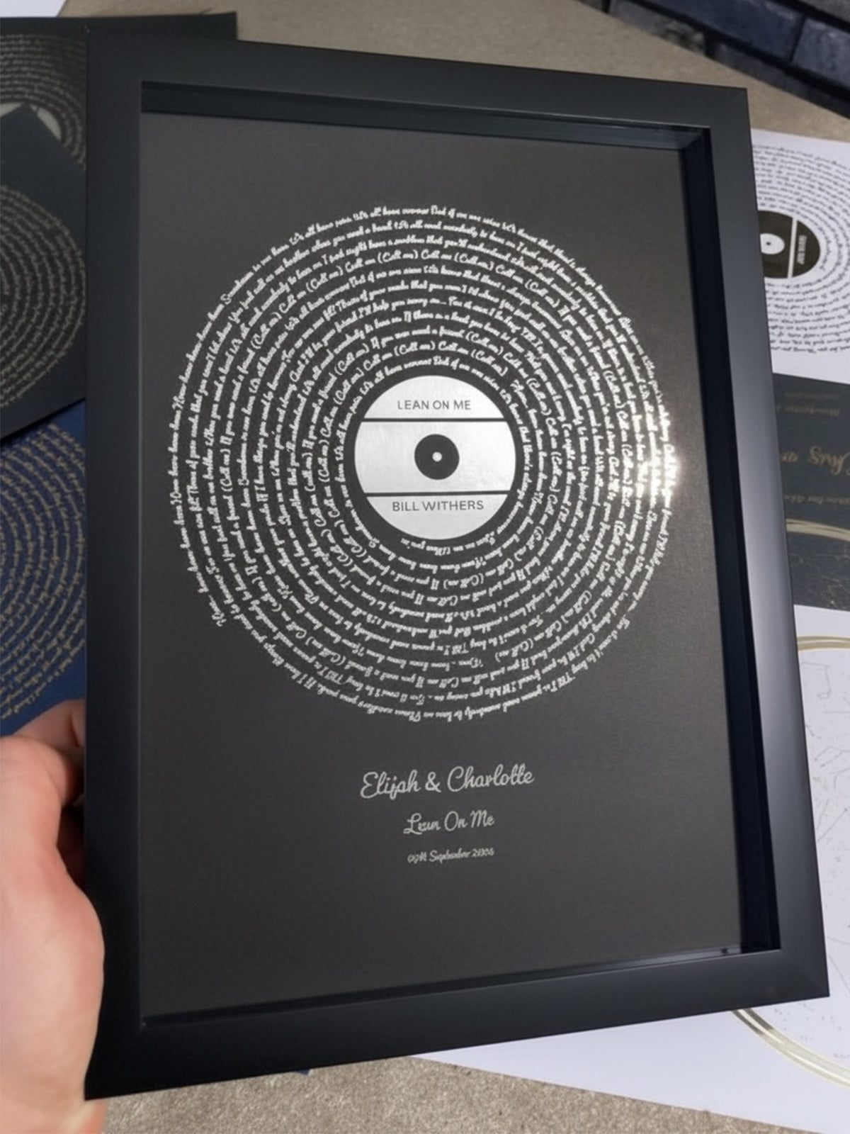 Personalised Song Lyrics Print in Silver Foil