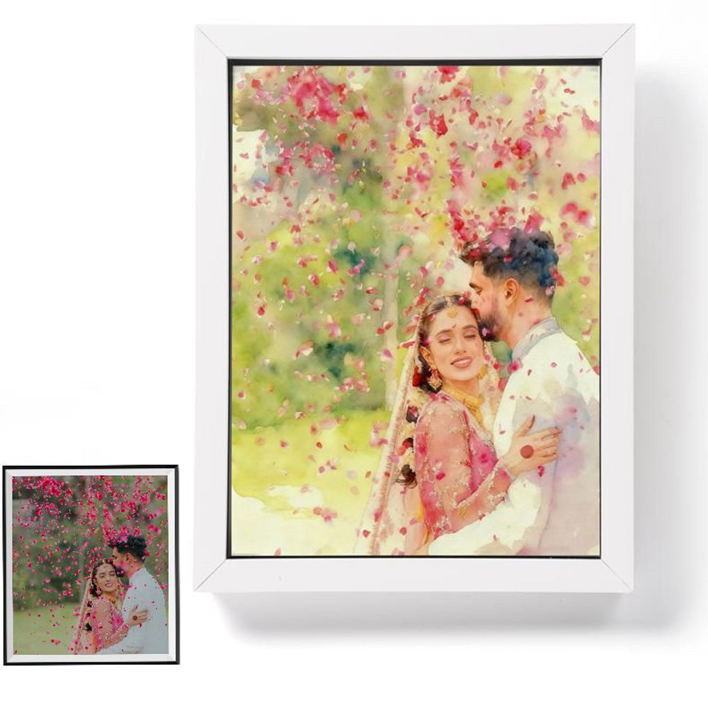 Pet & Family Portrait From Photo - Custom Watercolour Art Gift