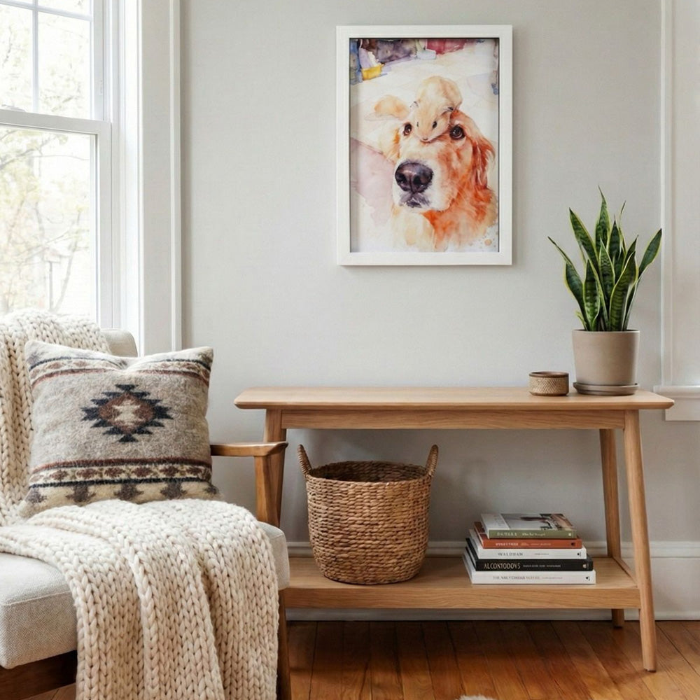 Pet & Family Portrait From Photo - Custom Watercolour Art Gift