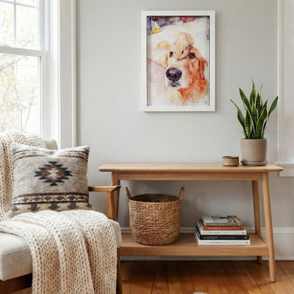 Pet & Family Portrait From Photo - Custom Watercolour Art Gift