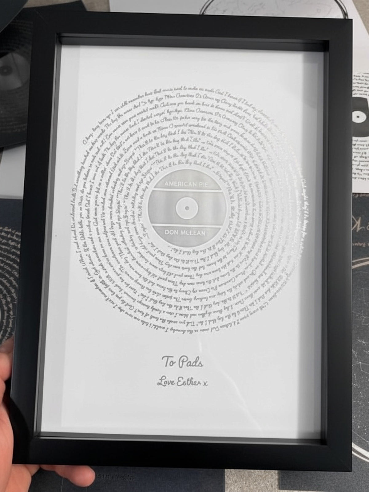 Personalised Song Lyrics Print in Silver Foil