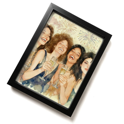 Pet & Family Portrait From Photo - Custom Watercolour Art Gift