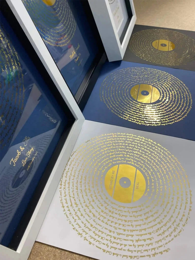 Song Lyrics Print in Gold Foil — Favourite Song Framed