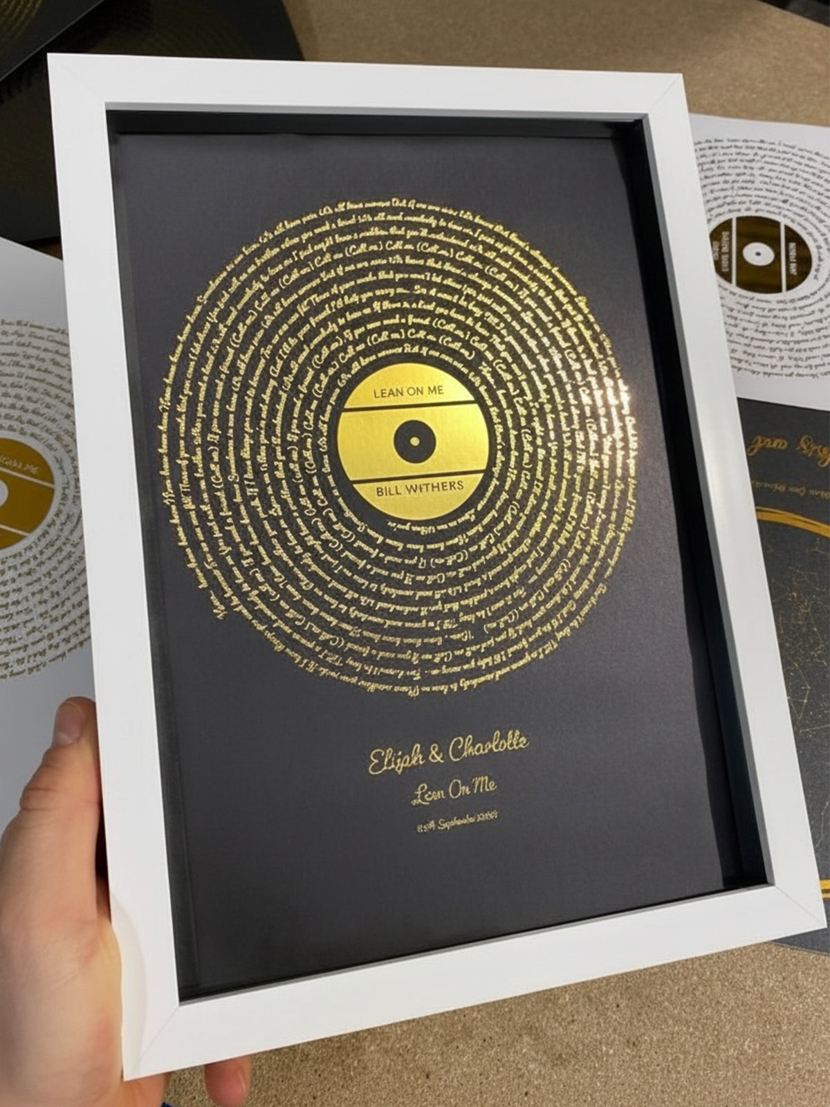 Song Lyrics Print in Gold Foil — Favourite Song Framed