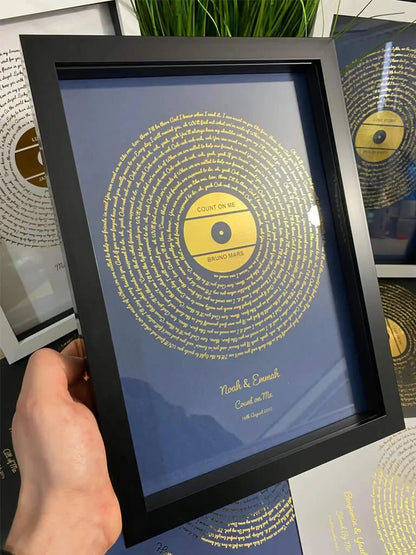 Song Lyrics Print in Gold Foil — Favourite Song Framed