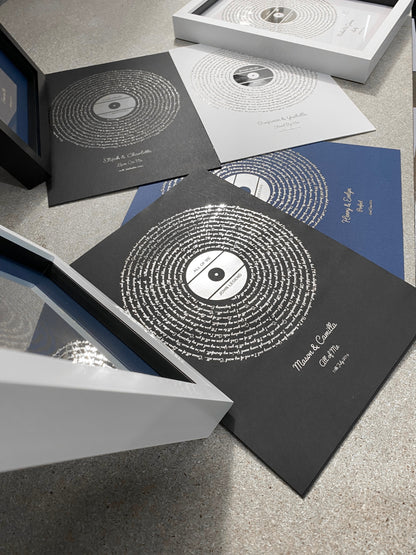 Personalised Song Lyrics Print in Silver Foil