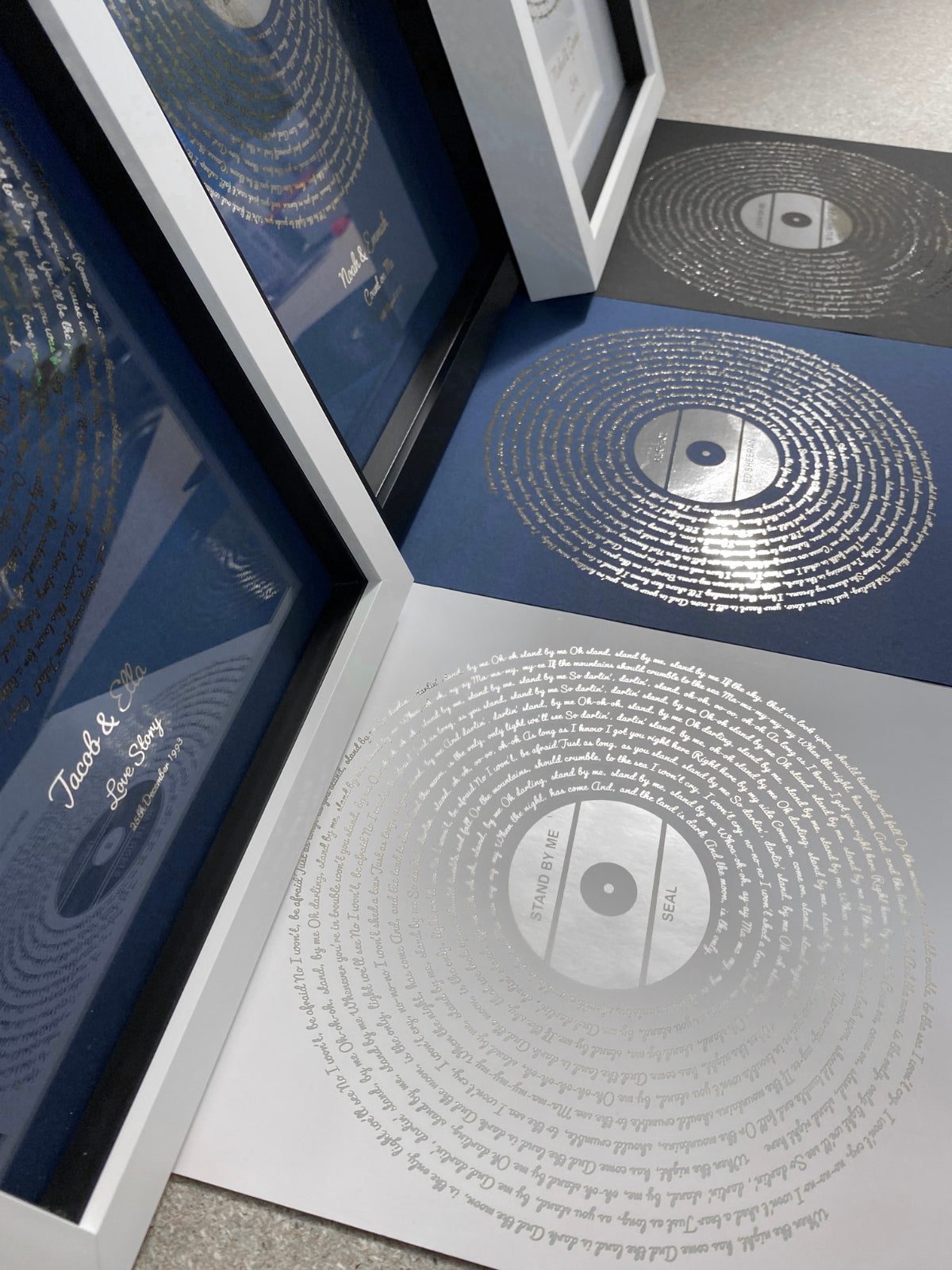 Personalised Song Lyrics Print in Silver Foil
