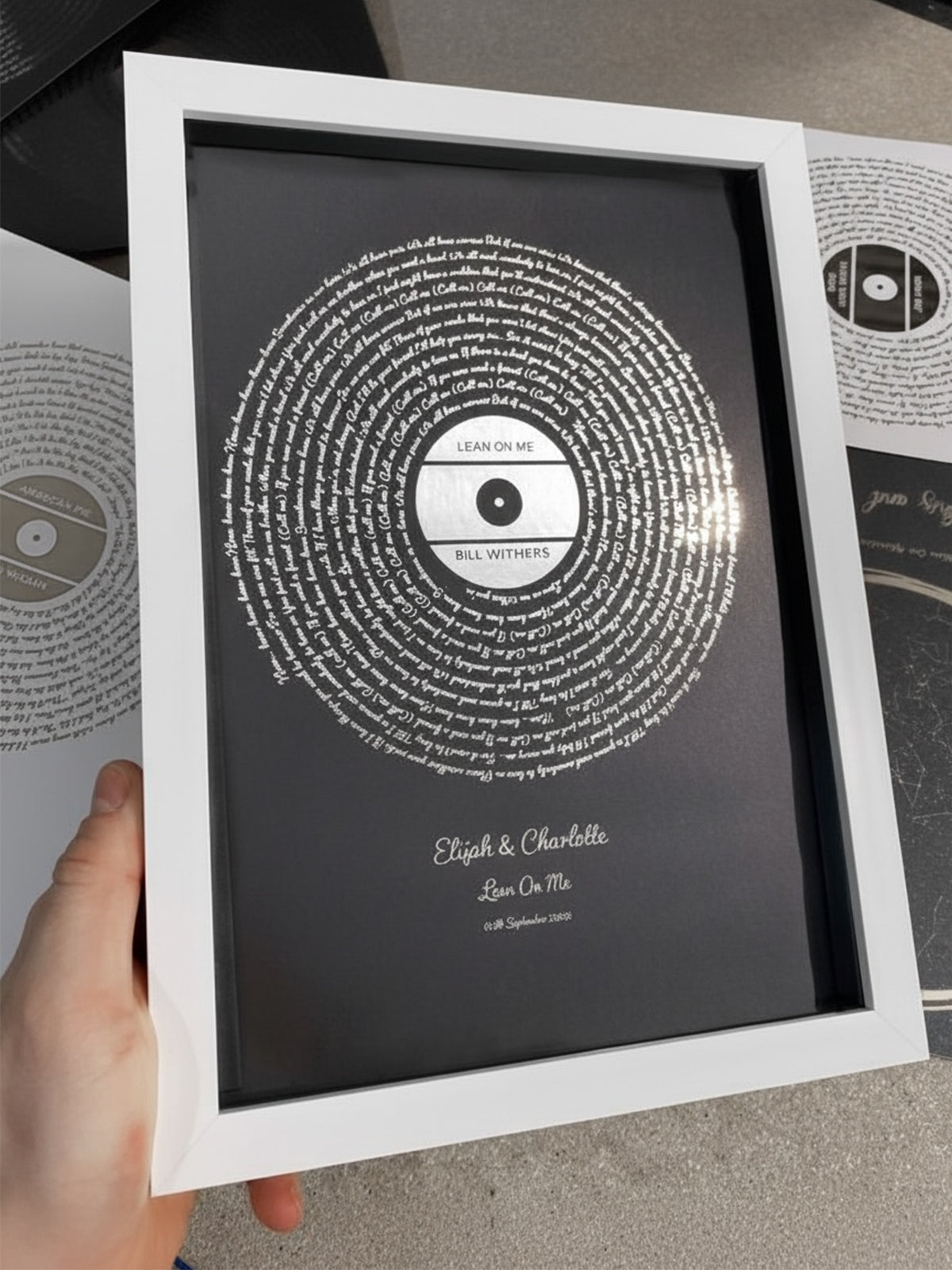 Personalised Song Lyrics Print in Silver Foil